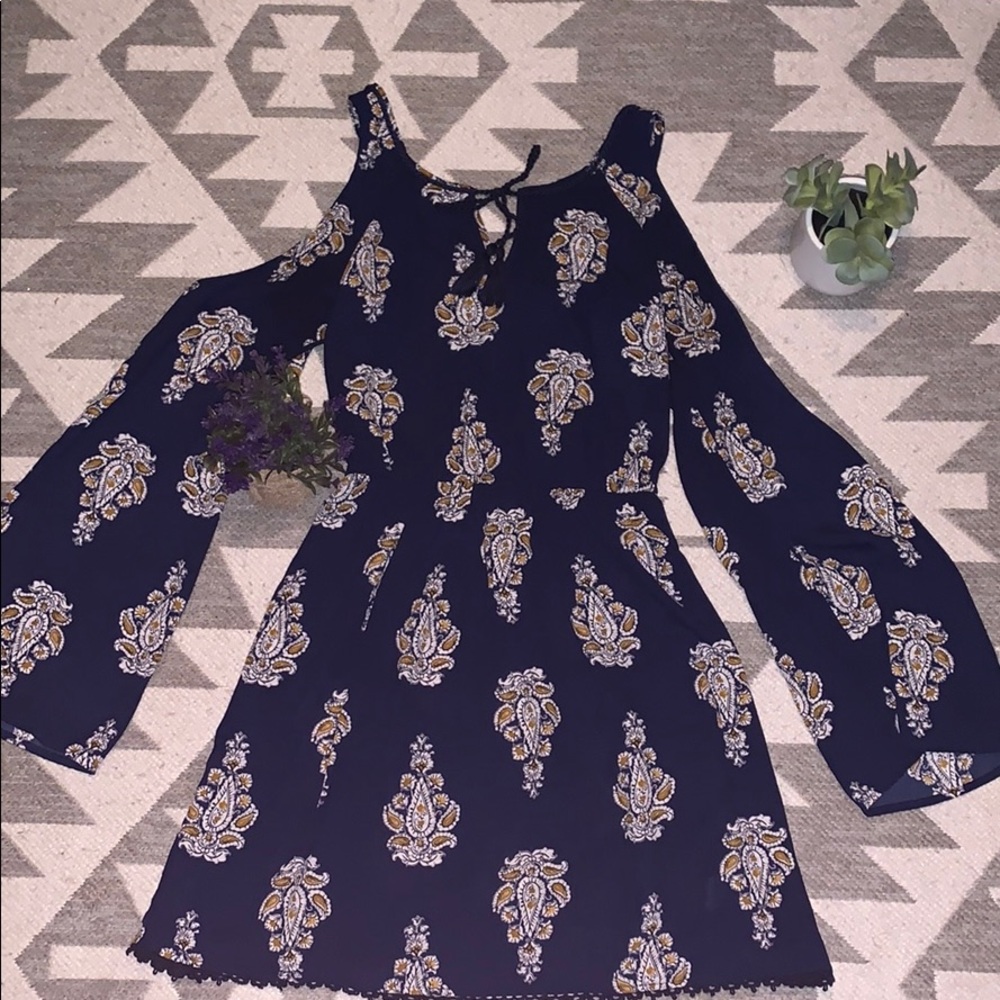Blue and gold dress